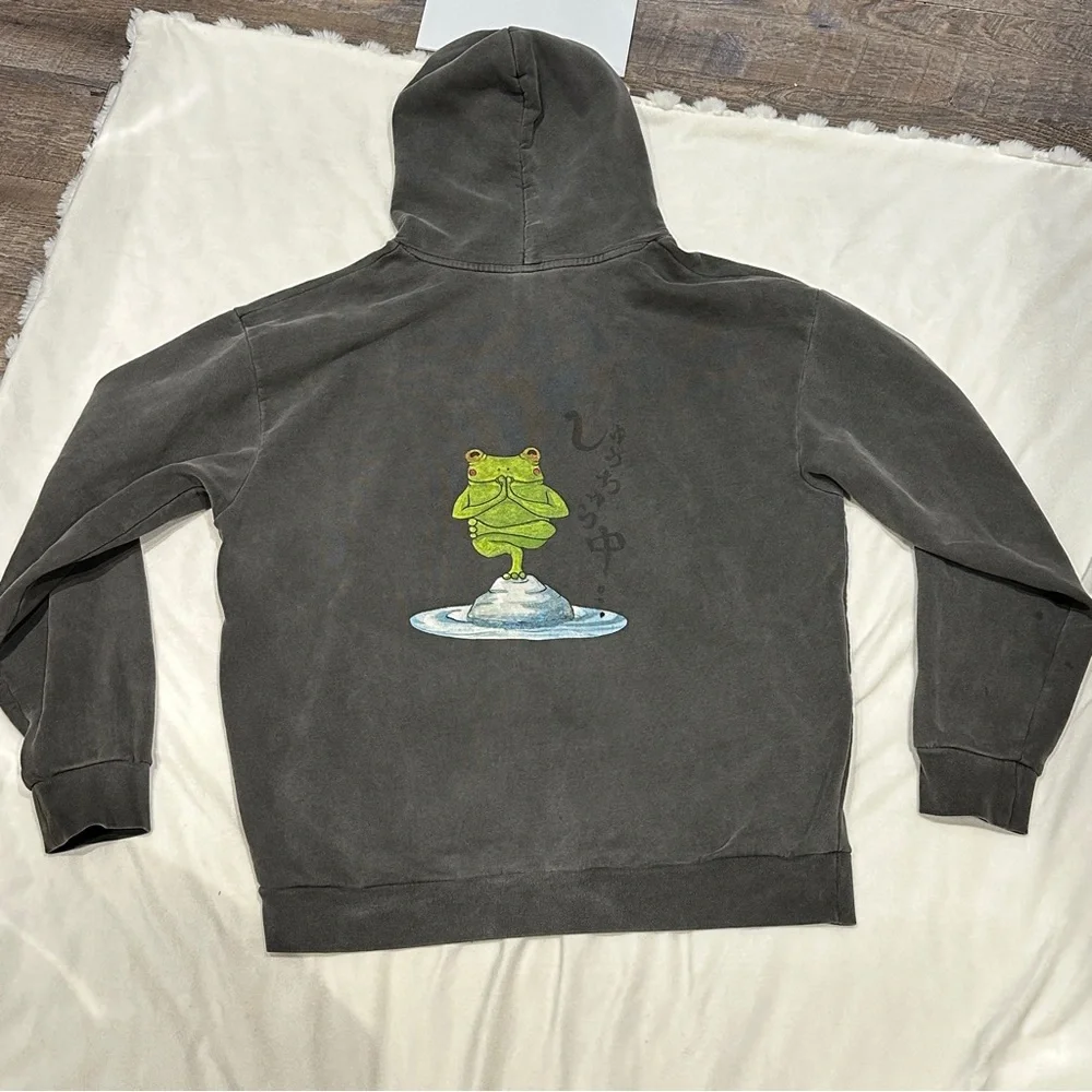 Umi Frog Sweatshirt Washed Black Size X-large